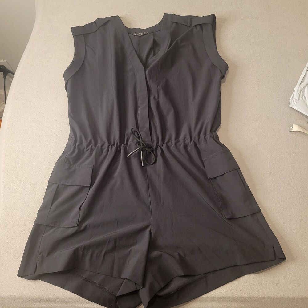 Athleta Womens Sutton Drawstring Romper Shorts Size 6 Black